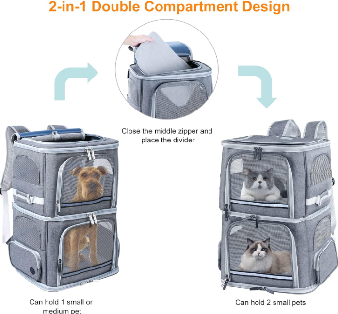 Double Pet Carrier Backpack for Travel π±π