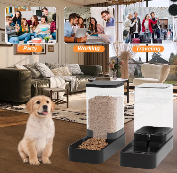 Automatic Pet Feeder & Water Dispenser Set for Cats and Dogs