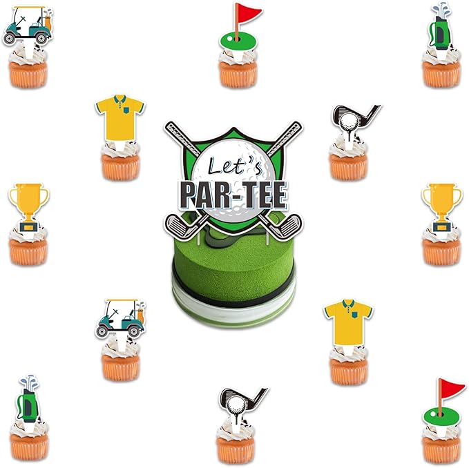 Golf Birthday Party Decorations, 55pcs Golf Party Decorations Include Golf Banner, Balloon, Cake Topper, Cupcake Topper, Hanging Swirls, Sports Themed Golf Birthday Party Supplies