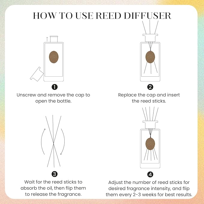 M&SENSE 10.14 oz Large Reed Diffuser Set | Lavender Glow Scent Oil Diffuser with Sticks | Hotel Collection Non-Toxic Essential Oil |for Bedroom Bathroom Living Room