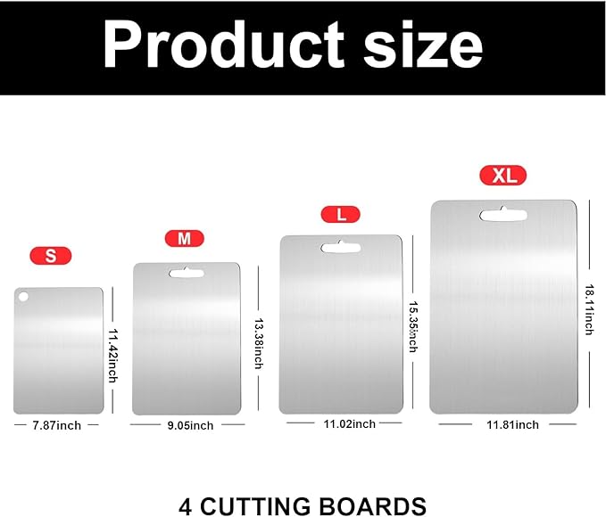 Katuchef Titanium Cutting Board,2026 New 100% Pure Titanium Cutting Boards for Kitchen,Titan Cut Pro Non toxic Doubld-Side Durable Chopping Boards, Easy to Clean and Store(1PC-XL:18.11 * 11.81)