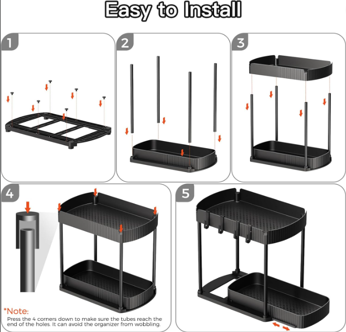Pull-Out Cabinet Storage Organizer Set