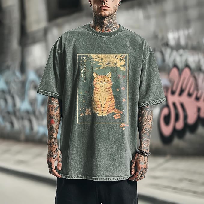 Mens Dragon Grpahic T-Shirts Short Sleeve 100% Cotton Crewneck Big and Tall Outdoor Summer Quick Dry Undershirts