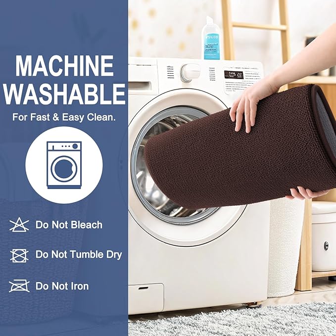 OLANLY Thick Memory Foam Bath Mat Rug 59x20, Extra Soft Absorbent Bathroom Rug, Quick Dry Bath Mats, Non-Slip, Machine Washable Carpet for Bathroom, Tub and Shower, Home Decor Accessories, Brown