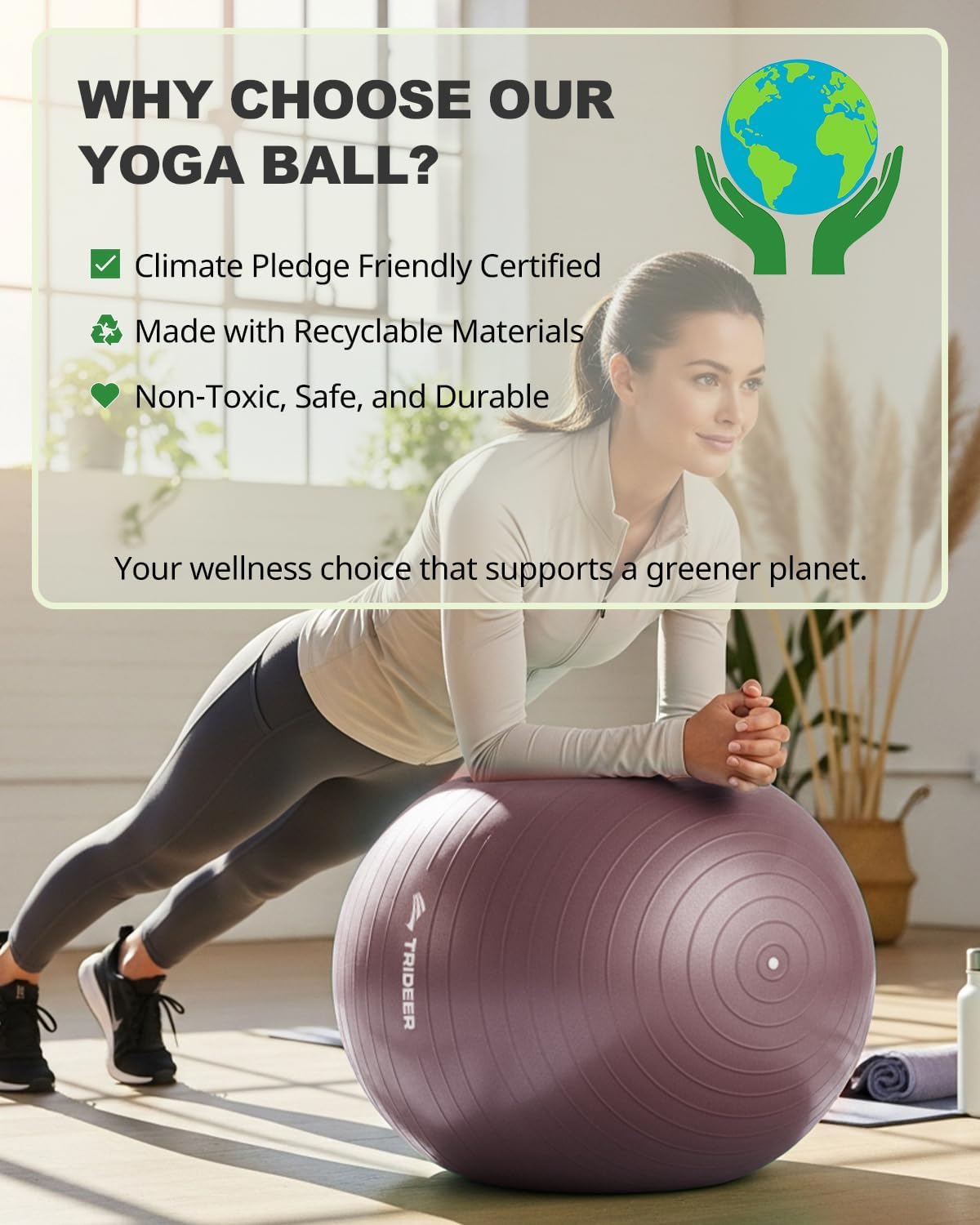 Exercise Ball for Yoga, Pilates and Core Workout