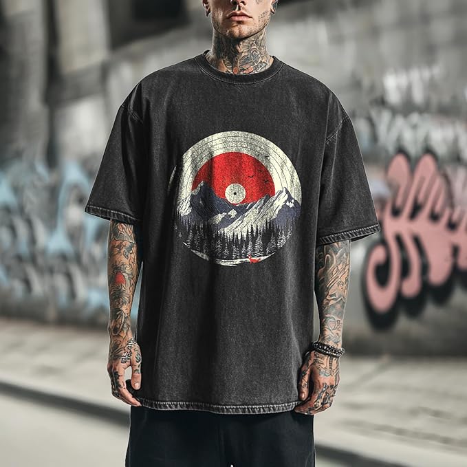 Mens Dragon Grpahic T-Shirts Short Sleeve 100% Cotton Crewneck Big and Tall Outdoor Summer Quick Dry Undershirts