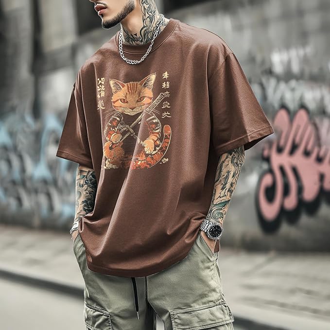 Mens Dragon Grpahic T-Shirts Short Sleeve 100% Cotton Crewneck Big and Tall Outdoor Summer Quick Dry Undershirts