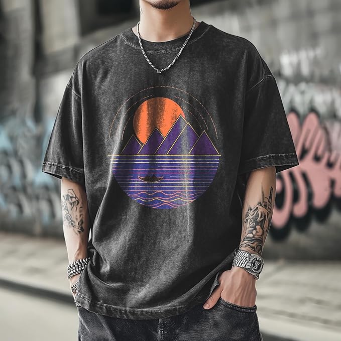 Mens Dragon Grpahic T-Shirts Short Sleeve 100% Cotton Crewneck Big and Tall Outdoor Summer Quick Dry Undershirts