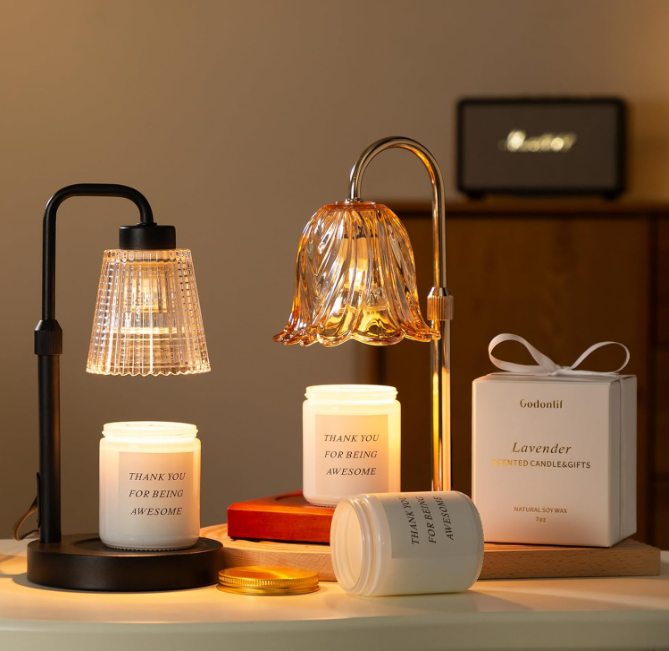 Candle warmer lamps with jar candles for home decor and gifting