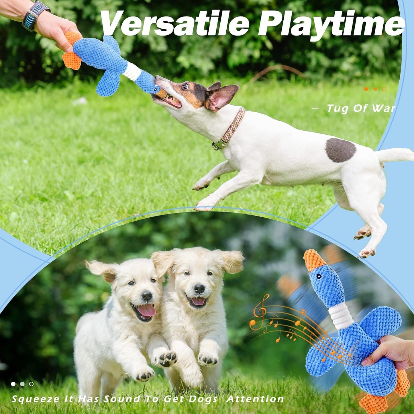 Interactive Plush Goose Dog Toy – Crinkle & Squeaky Chew Toy
