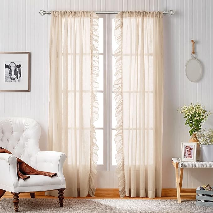 KAMANINA Silver Curtain Rods for Windows 48 to 84 Inch, Adjustable Single Curtain Rod 32 to 86 Inch(2.6-7.1ft), 3/4 Inch Splicing Drapery Rods with Twisted Cage Finial