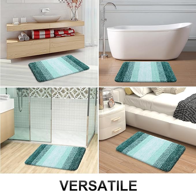 OLANLY Bathroom Rugs Mat 30x20, Extra Soft Absorbent Microfiber Bath Rugs, Rubber Backing, Quick Dry, Washable Bath Mats for Bathroom Floor, Tub and Shower, Home Decor Accessories, Blackish Green