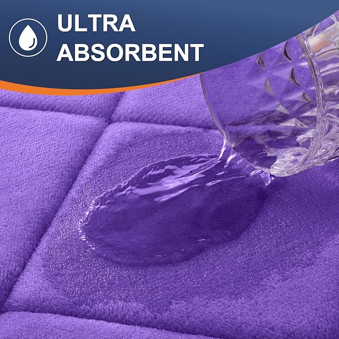 OLANLY Memory Foam Bath Mat 59x24, Ultra Soft and Absorbent Bathroom Rugs, Machine Washable, Comfortable Bath Carpet for Bathroom Floor, Tub and Shower, Purple