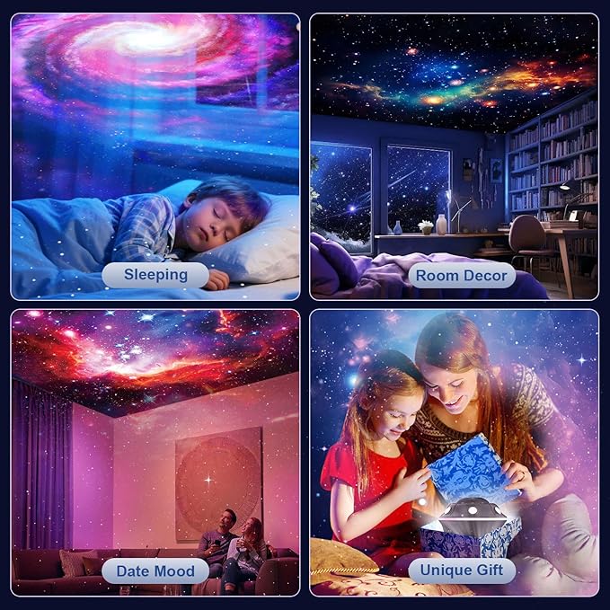 UFO Star Projector, 13 in 1 Planetarium Galaxy Projector for Bedroom, Galaxy Light Projector with White Noise, Bluetooth Speaker, Timer & RGB Effects, Space Night Light Projector for Kids Adults Gift