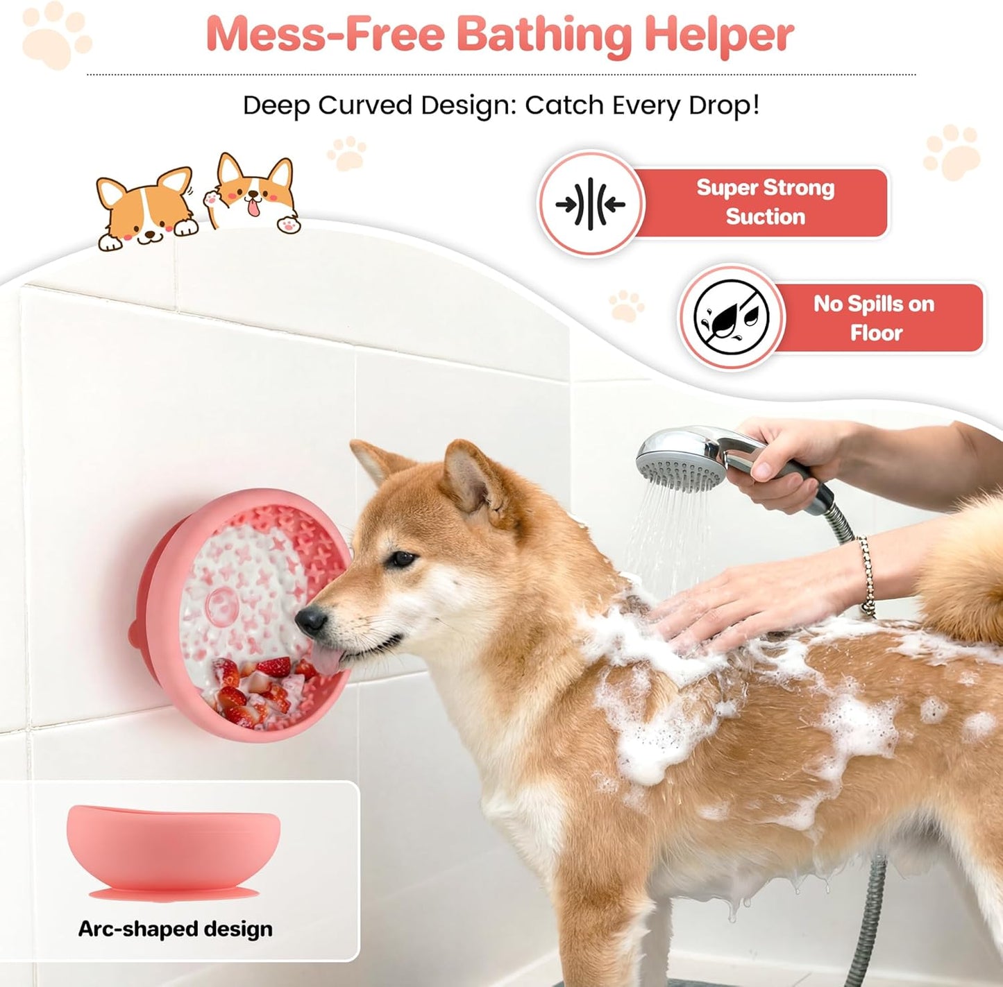 Silicone Slow Feeder Lick Bowl with Suction Base