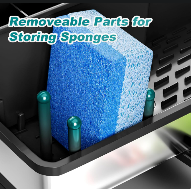 Stainless Steel Sink Caddy, Sponge Holder for Kitchen