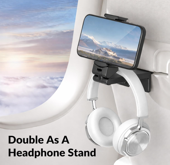 Universal Airplane Phone Holder Mount with 360° Rotation for Travel