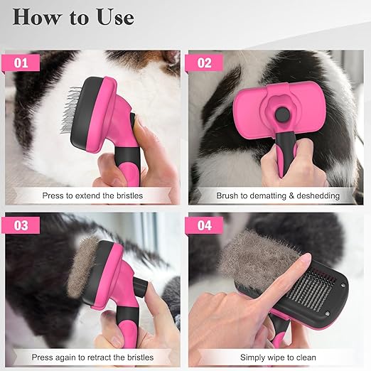 Self Cleaning Slicker Brush for Dogs & Cats