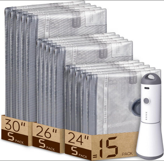Travel Vacuum Storage Bags Set with Rechargeable Air Pump for Luggage Organization