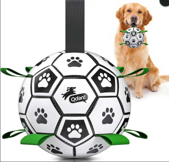 Interactive Dog Soccer Ball Toy with Straps