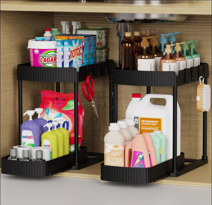 Pull-Out Cabinet Storage Organizer Set