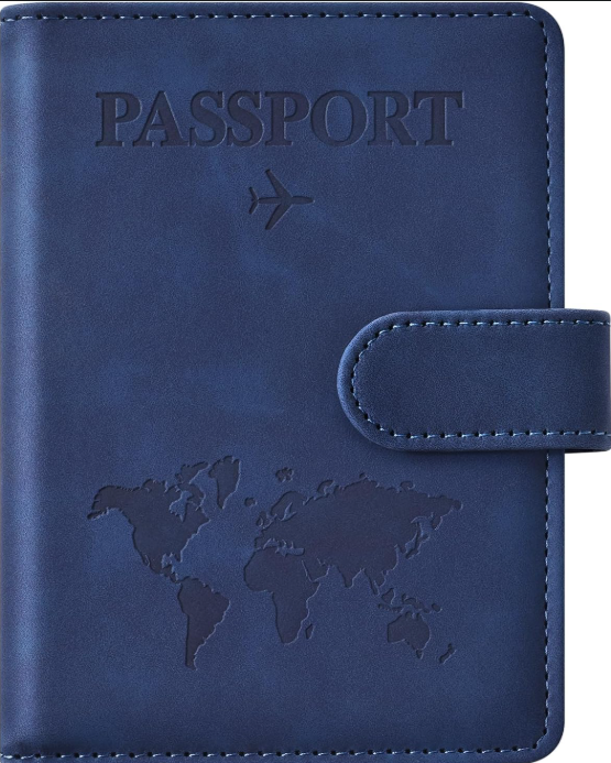 Travel Passport Holder Wallet with Card Slots & Secure Magnetic Closure