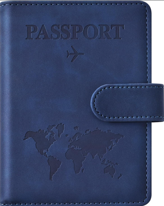 Travel Passport Holder Wallet with Card Slots & Secure Magnetic Closure