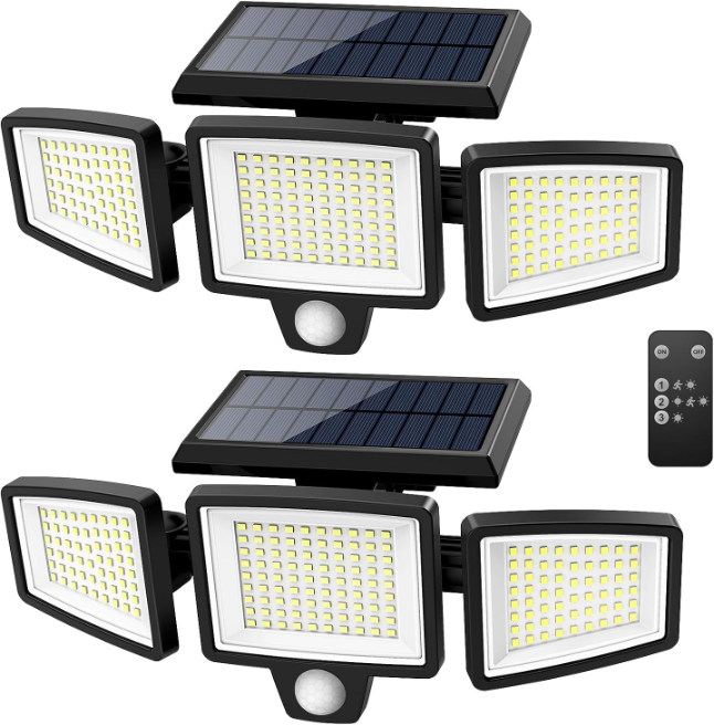 Solar Motion Sensor Outdoor Security Lights (2-Pack)