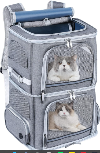 Double Pet Carrier Backpack for Travel 🐱🎒