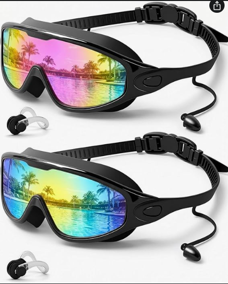 Anti-Fog Swimming Goggles 2-Pack for Adults & Kids