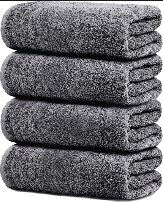 Extra Large Cotton Bath Towels Set (4-Pack)