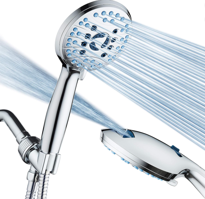 High Pressure 8-Mode Handheld Shower Head with Stainless Steel Hose