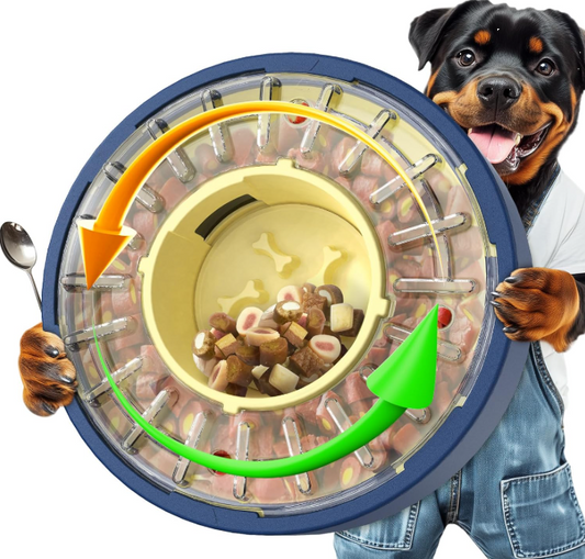 Interactive Slow Feeder Puzzle Bowl for Dogs – Adjustable Treat Dispensing Toy