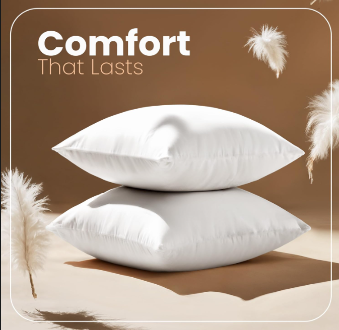 Decorative Throw Pillow Inserts Set (18x18, 2-Pack)