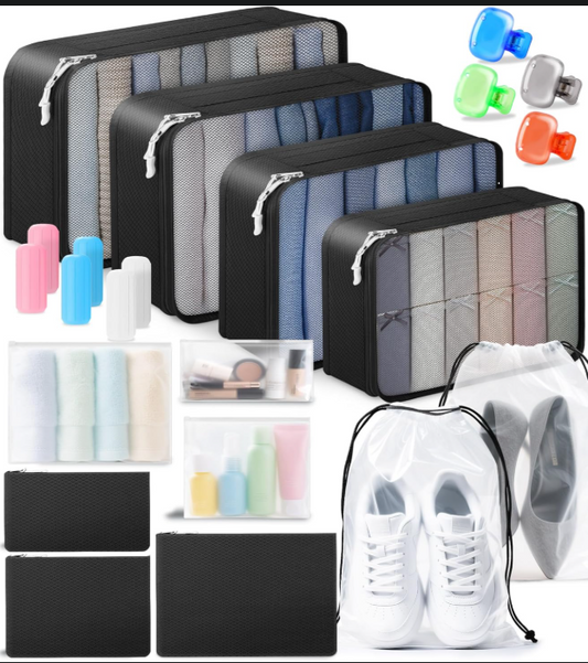 22PCS Travel Packing Cubes Set for Suitcase Organization & Travel Storage