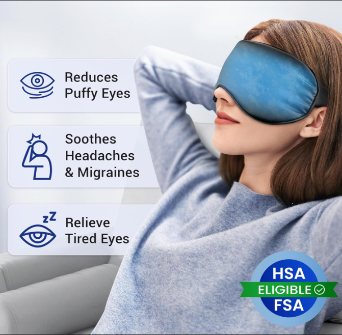 Cooling Gel Eye Mask for Sleep, Travel & Relaxation