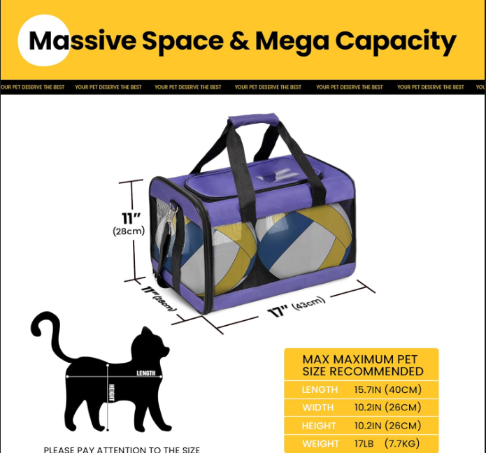 Airline Approved Soft Pet Carrier Bag
