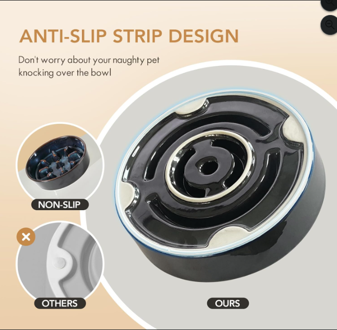 Ceramic Slow Feeder Bowl for Dogs & Cats
