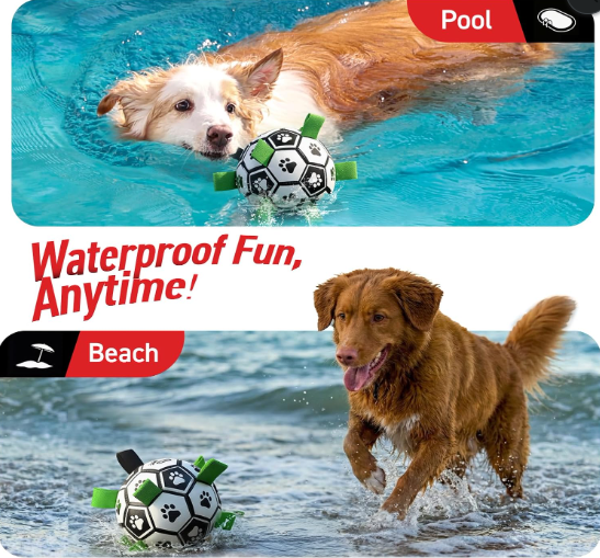 Interactive Dog Soccer Ball Toy with Straps