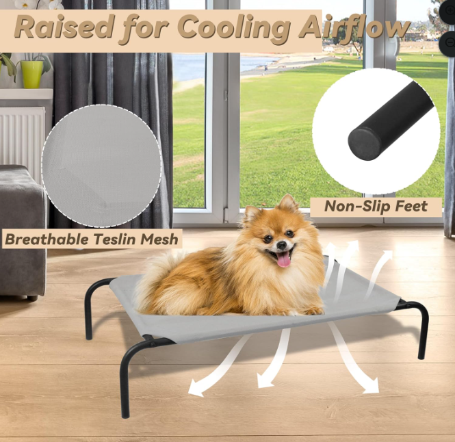 Elevated Mesh Dog Bed for Indoor & Outdoor Use