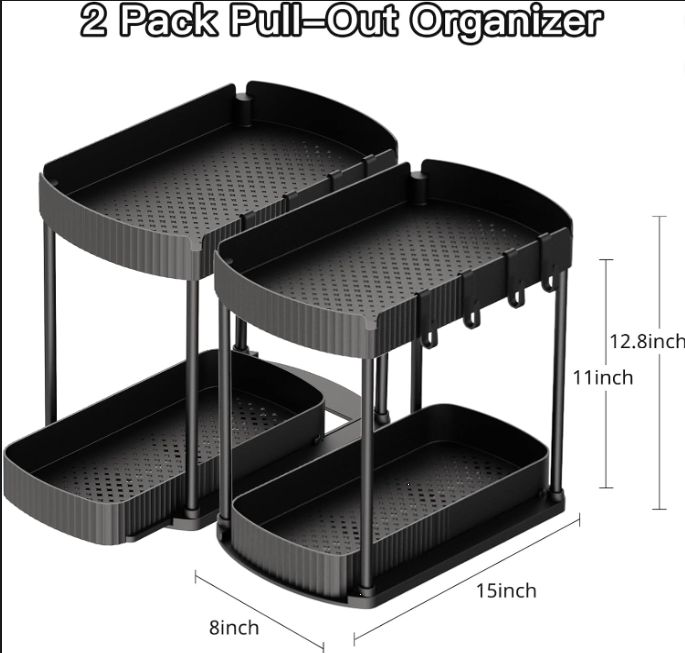 Pull-Out Cabinet Storage Organizer Set
