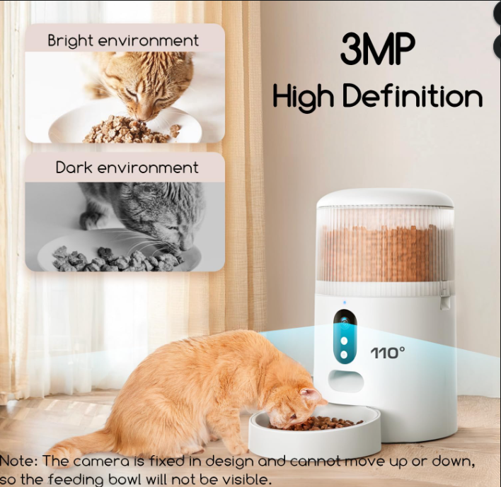 Smart WiFi Automatic Pet Feeder with Camera – 4L