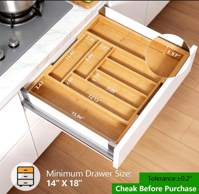 Expandable Bamboo Drawer Organizer