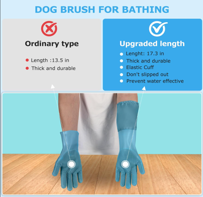 Dog Grooming Bath Gloves for Pets