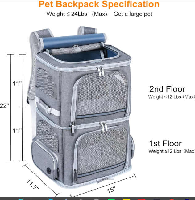 Double Pet Carrier Backpack for Travel 🐱🎒