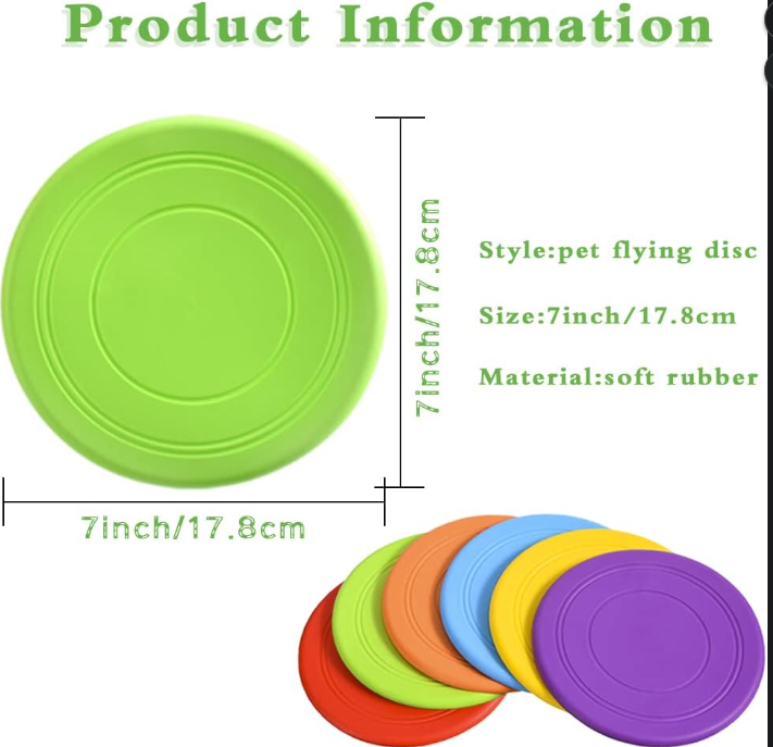 Soft Flying Disc Set for Dogs – 6 Pack Interactive Fetch Toys