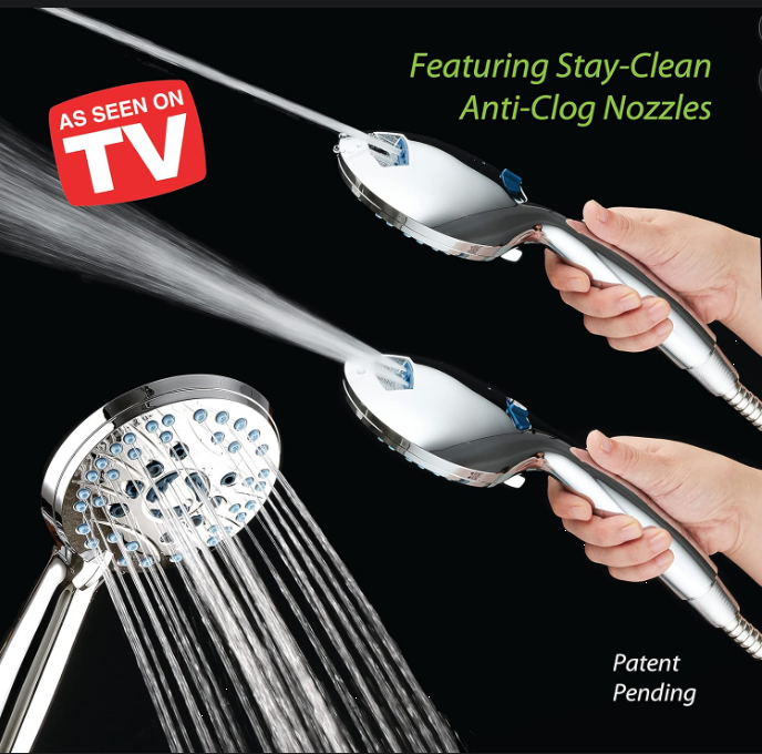 High Pressure 8-Mode Handheld Shower Head with Stainless Steel Hose