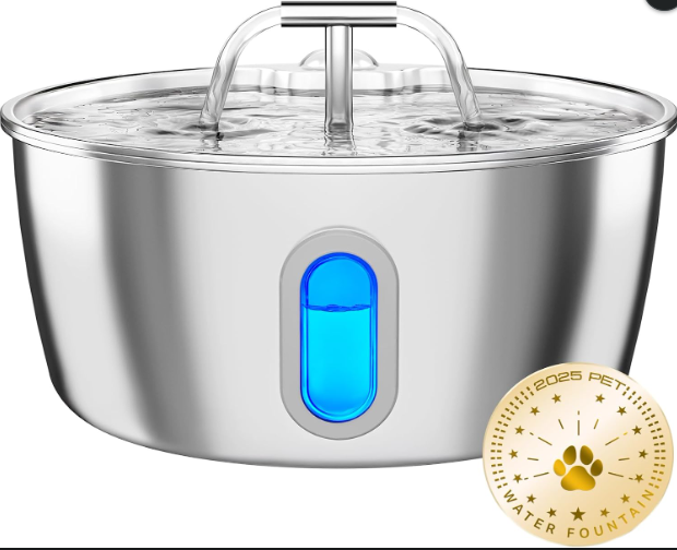 Stainless Steel Cat Water Fountain – 3.2L