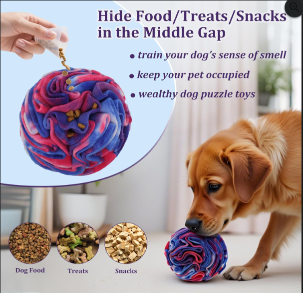 Interactive Snuffle Ball for Dogs – Treat Dispensing Puzzle Toy