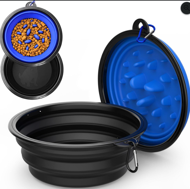 Collapsible Slow Feeder Travel Dog Bowl